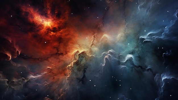 Stupendo disegno fatto di nebulosa dipinta e cielo stellato brillante