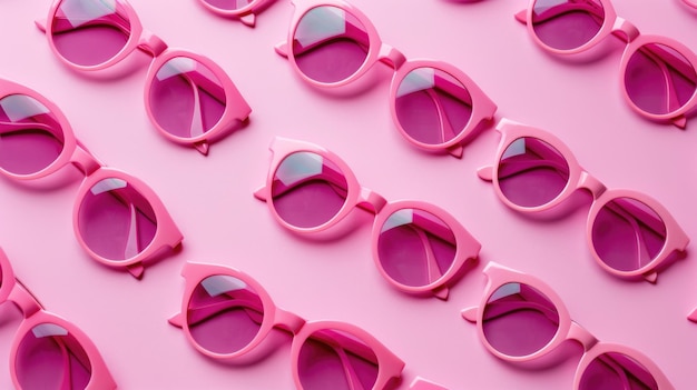 Stylish Pink Sunglasses Array su sfondo pastello per un accessorio estivo chic