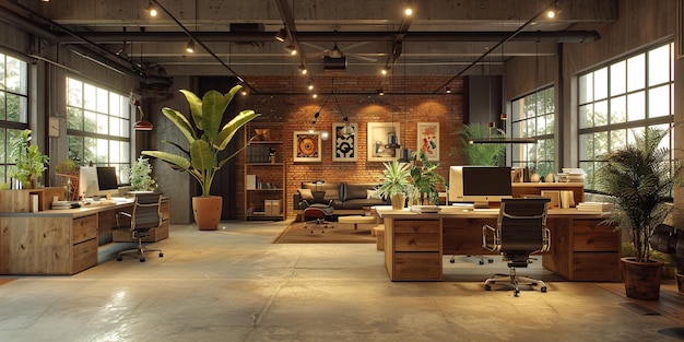 Stylish Scandinavian Industrial Office Interior Design (design di interni per uffici industriali scandinavi)