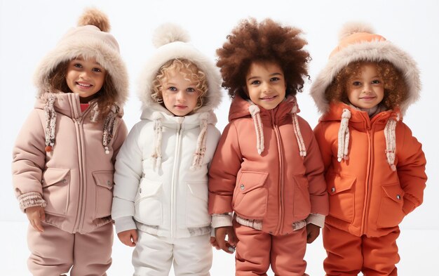 Stylish Winter Fashion con adorabili Angeli della Neve isolati su uno sfondo trasparente