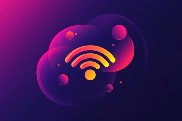 stylized flat icon of wi fi wireless internet signal for app design and digital interfaces