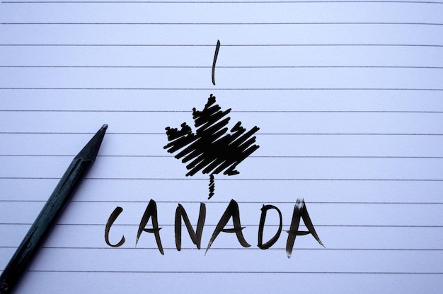 Su un pezzo di carta è scritto il Canada Day