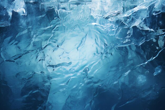 Sublime fotografia di acqua ghiacciata nelle profondità ghiacciate
