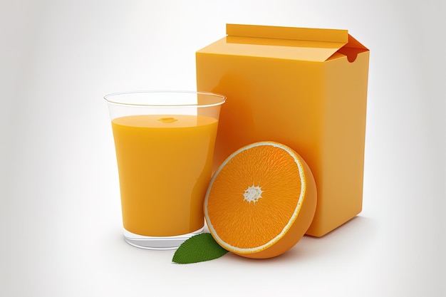 Succo d'arancia fresco isolato su uno sfondo bianco