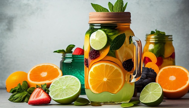 Succo Detox Fresco e Sano Un miscuglio colorato di frutta, verdura e spezie