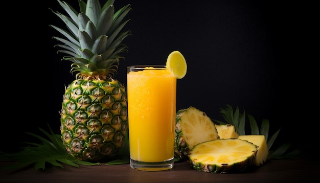 succo di ananas giallo da vicino rinfrescante