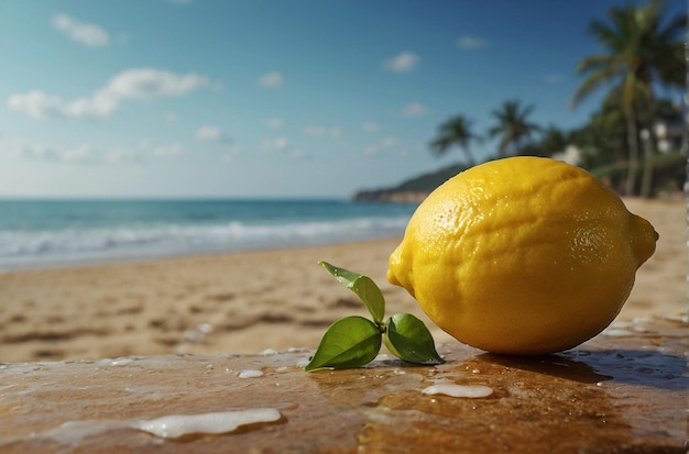 Succo di limone sulla spiaggia