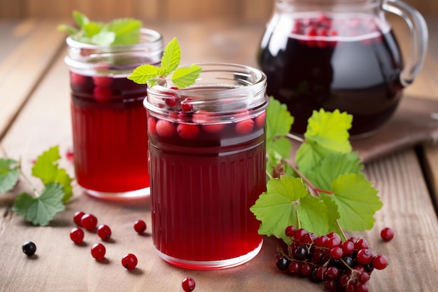 Succo di ribes in un bicchiere AI Generato