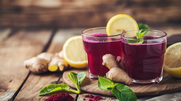 Succo di rosella fatto di zenzero e limone