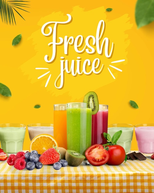 Succo fresco con frutta