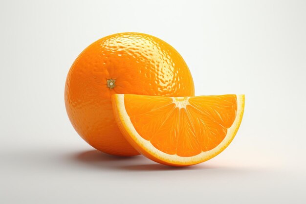 succosa arancia su bianco