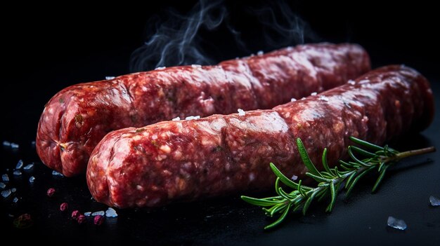 Succosa salsiccia di manzo perfettamente grigliata che rivela una stuzzicante miscela di sapori e spezie