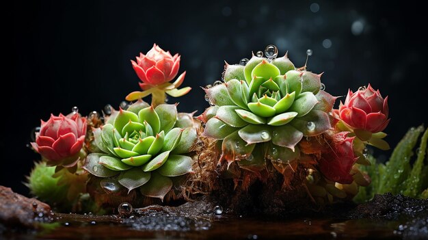 Succulente sempreverdi emergenti di Sempervivum