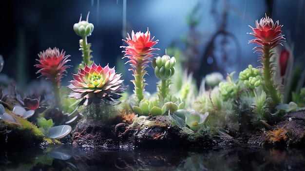 Succulente sempreverdi emergenti di Sempervivum