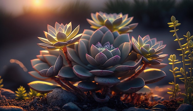 Sucullen cactus primo piano bella pianta giornata mondiale dell'ambiente per l'illustrazione della foto di sfondo