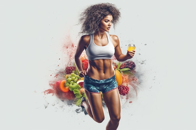 Suggerimenti per un'alimentazione sana Equilibrio alimentare con proporzioni nutrizionali adeguate Pianifica il tuo pasto Cibo sano ed equilibrato e concetto di dieta fitness e sport mangiare nutrizione frutta verdura acqua