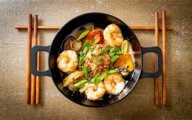 Sukiyaki frutti di mare foodhot e vaporenuova cucina per la salute