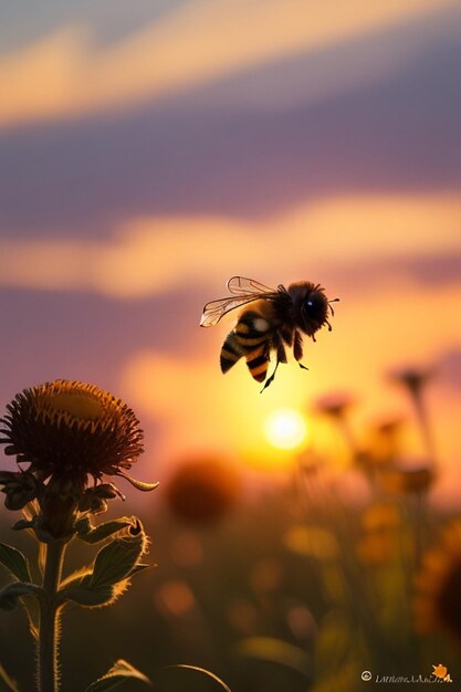 sull'ape in fiore al mattino