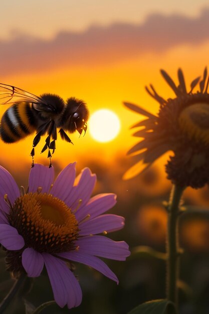 sull'ape in fiore al mattino