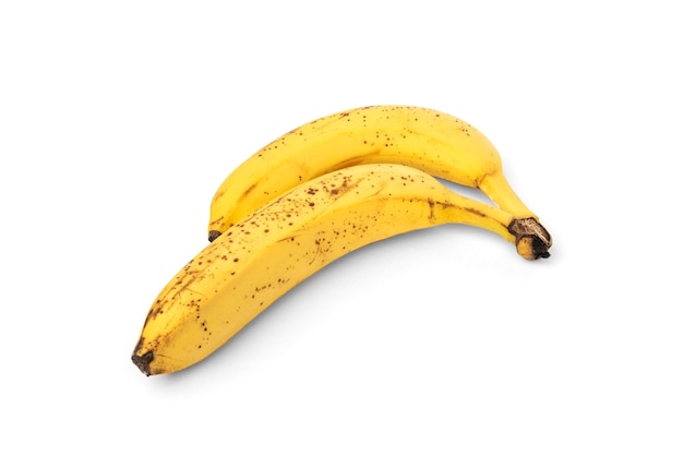 Sulla banana matura isolata su bianco