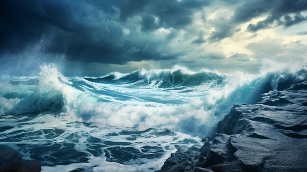 Sulla costa tempestosa dell'oceano