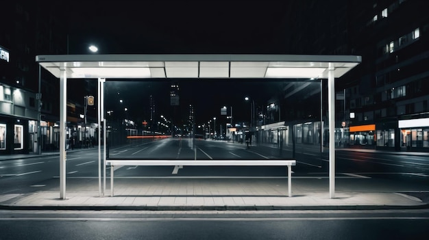 Sulla panchina sul ciglio della strada di notte