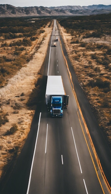Sulla strada I camionisti navigano sulle autostrade Consegnando merci e abbracciando la vita dei camionisti