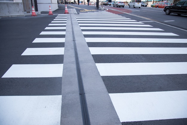 Sulla strada un passaggio pedonale a Shinjuku, in Giappone