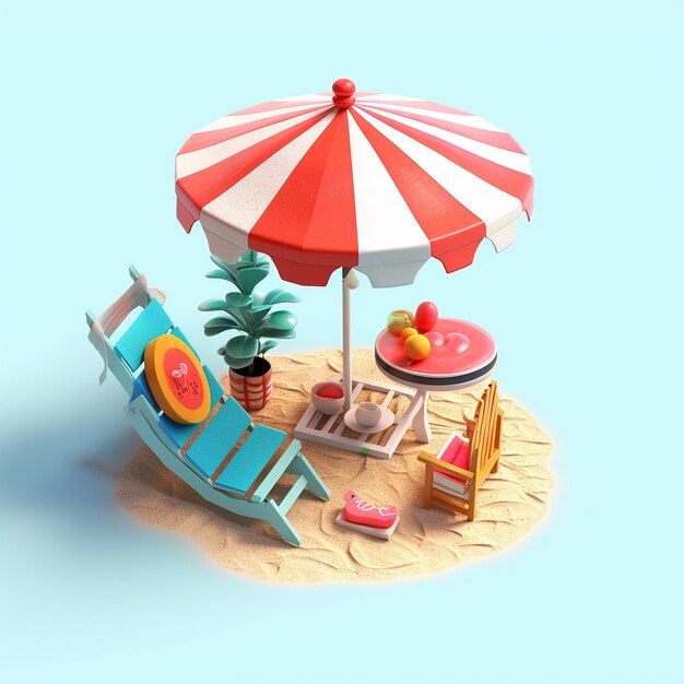 summer_3d_models_isolated_background