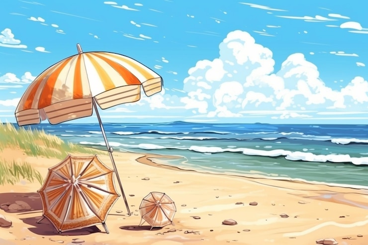 Foto summer cartoon immagini di sfondo e spazio di copia