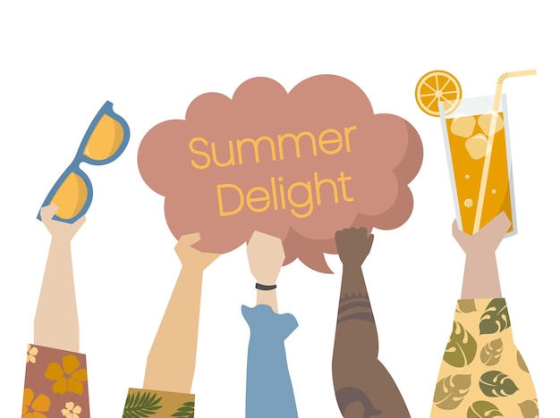 Summer delight adesivo png sfondo trasparente
