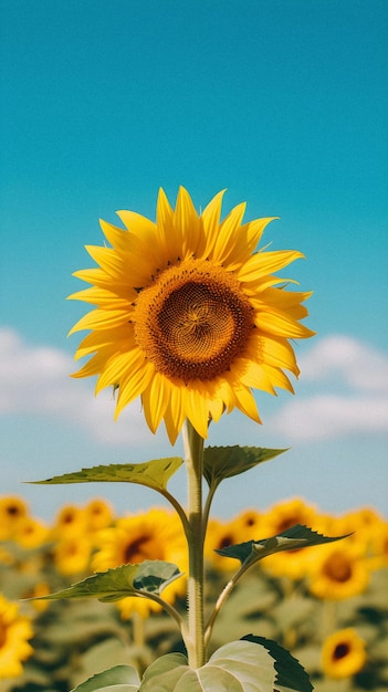 Sunflower Dreams Deliziosa miscela di giallo e azzurro in uno stile minimalista