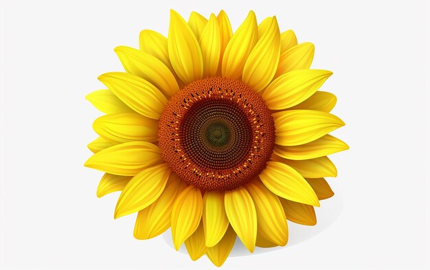 Sunflower Elegance Realistic Icon Vector Isolato