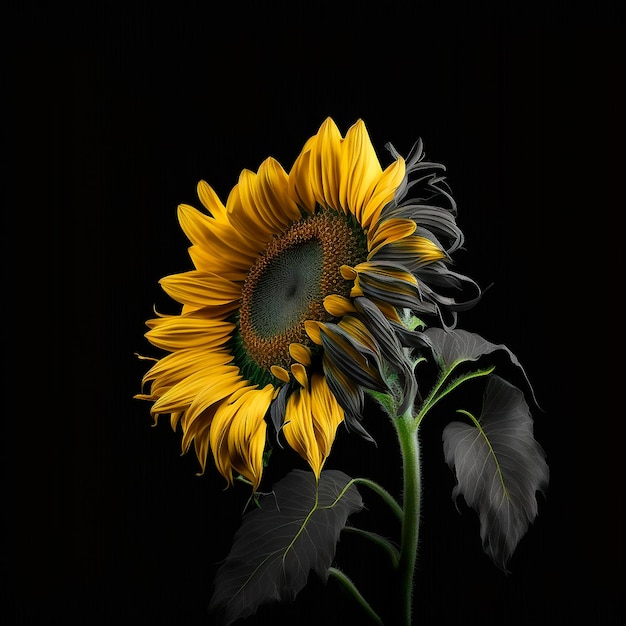 Sunflower Illuminating the Dark, immagine creata da ia