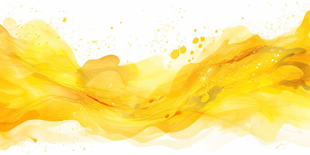 Sunny Elegance Abstract Acquarello giallo su sfondo trasparente