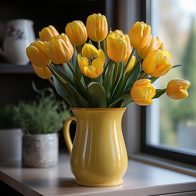 Sunny Elegance Tulipani gialli che sbocciano di bellezza