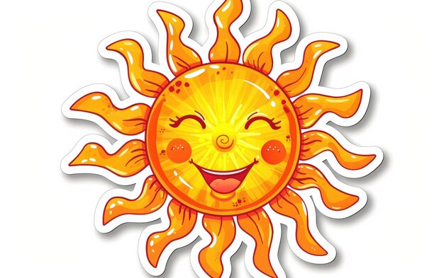 Sunny Smiles Sticker Delight Sole caldo con un sorriso come adesivo