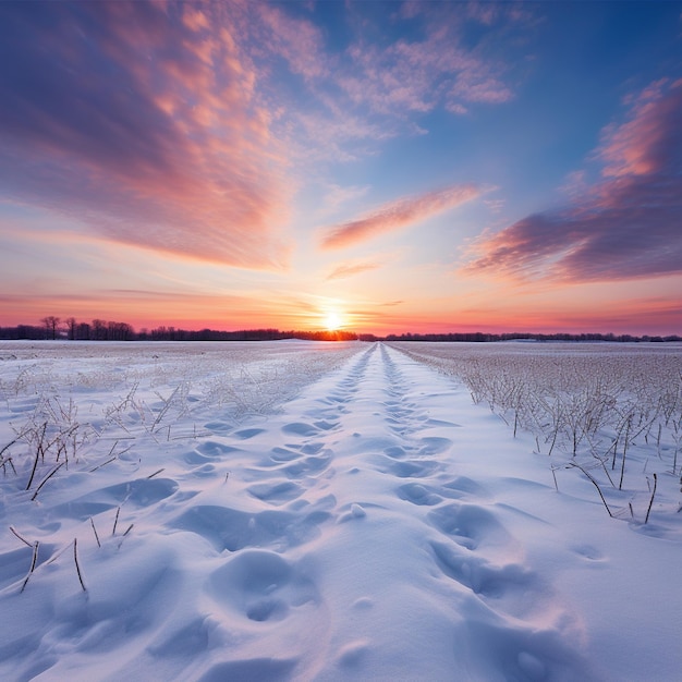 Sunrise Blanket Minimalist Campo di neve