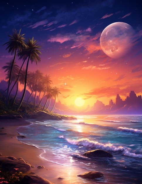 Sunset Beach sfondo carta digitale