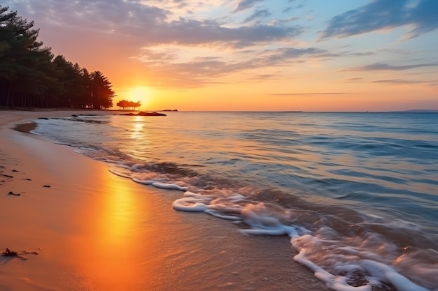 Sunset costiera bellissimo ambiente all'aperto vista romantica tramonto vacanza estiva
