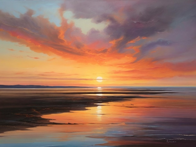 Sunset Palette Dusks Artistry Natures Canvas di tonalità mozzafiato