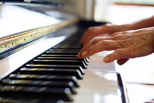 Suonare il pianoforte e praticare la melodia musicale.