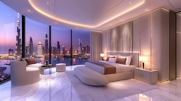 Super appartamento di lusso a Dubai con stile ricco e stupendo con vista sulla città