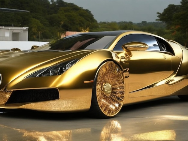 Super auto di lusso colore oro