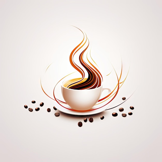 Super bellissimo logo fantasy artistico di una moderna caffetteria