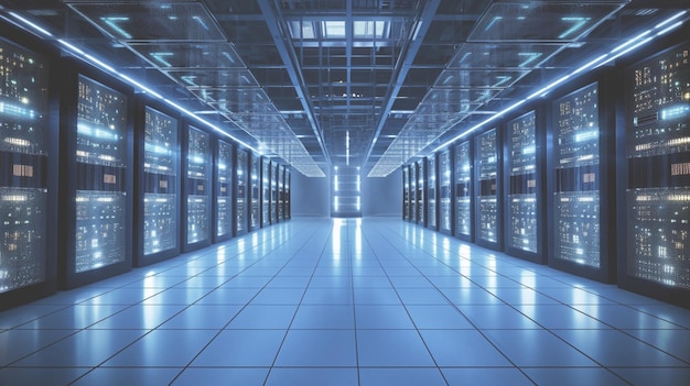 super computer server room per big data background tecnologico hi-tech