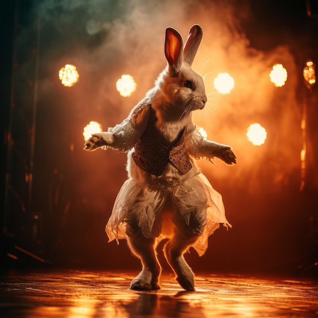 Super Funny Easter Bunny che si esibisce sul palco