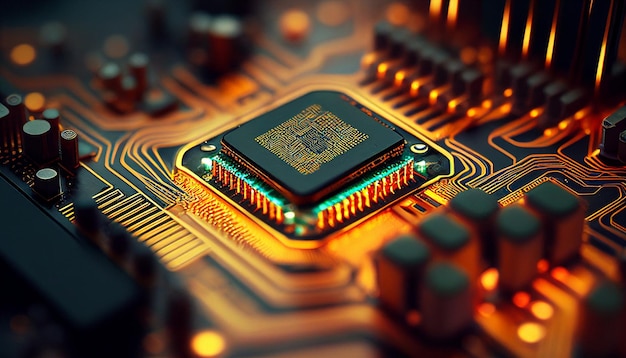 Super macro chip per computer incandescente e circuito della tecnologia della scheda madre della CPU IA generativa