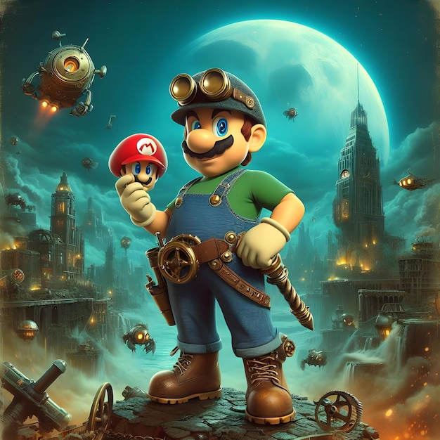 Super mario bros in un universo steampunk