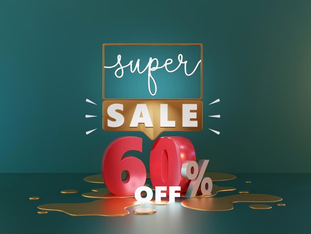 super vendita sconto del 60 per cento sul numero 3D realistico per la promozione annunci banner poster moderni